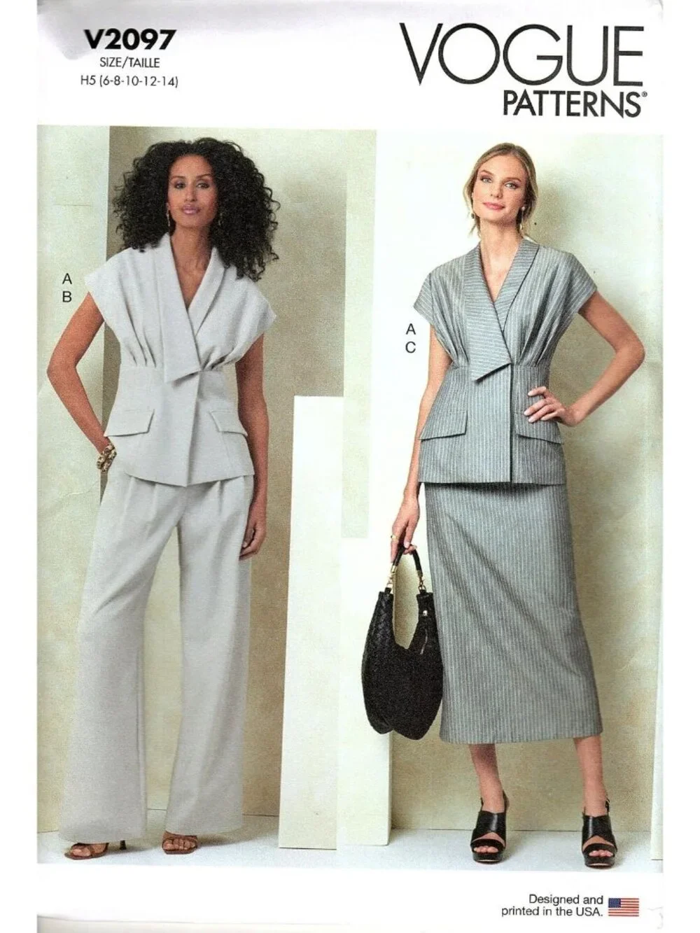 Vogue V2097 Misses 6 to 14 Top, Skirt and Pants Uncut Sewing Pattern